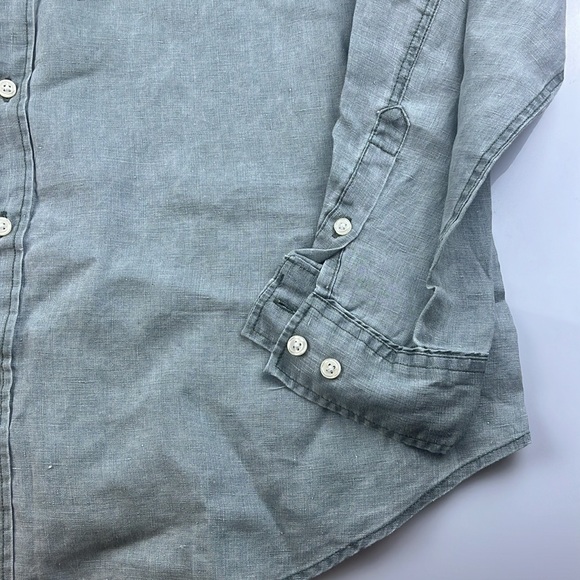 Natural Blue by Visitor Linen Button Down Shirt S113-6 - Picture 5 of 7